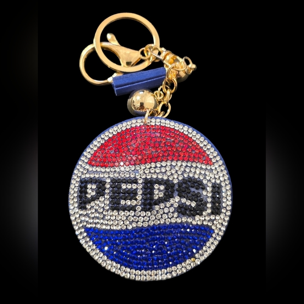 Pepsi Rhinestone Bsg Charm Keychain